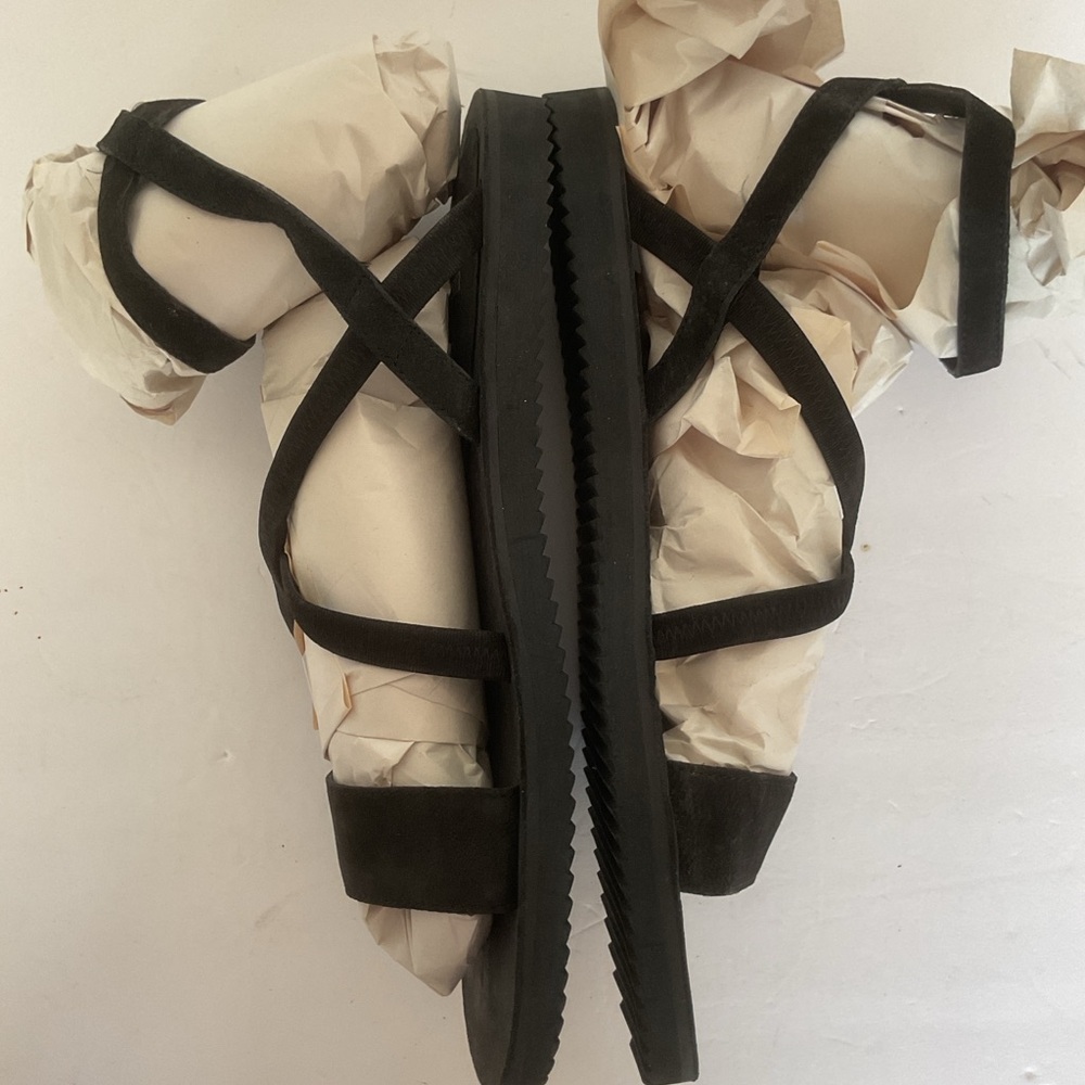 Eileen Fisher Black leather Sandals size 8.5 - Picture 4 of 10